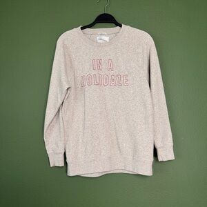 American Eagle Gray Holiday Crew Neck Sweatshirt Jegging Fit XS